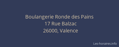Boulangerie Ronde des Pains