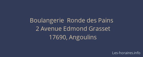 Boulangerie  Ronde des Pains