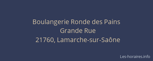 Boulangerie Ronde des Pains