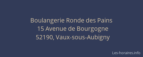Boulangerie Ronde des Pains