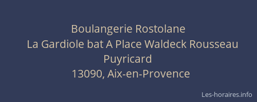 Boulangerie Rostolane
