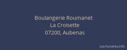 Boulangerie Roumanet