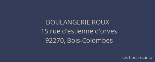 BOULANGERIE ROUX