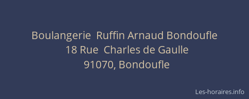 Boulangerie  Ruffin Arnaud Bondoufle