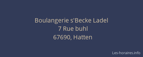 Boulangerie s'Becke Ladel