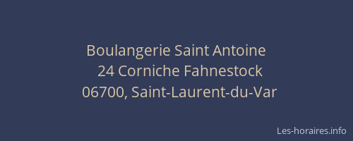 Boulangerie Saint Antoine