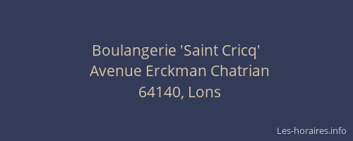 Boulangerie 'Saint Cricq'