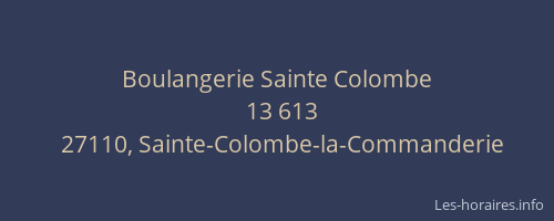 Boulangerie Sainte Colombe