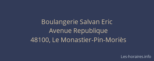 Boulangerie Salvan Eric