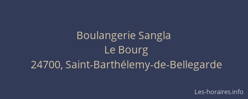 Boulangerie Sangla