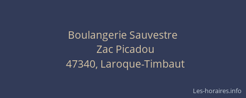 Boulangerie Sauvestre