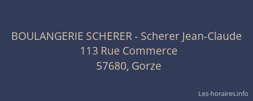 BOULANGERIE SCHERER - Scherer Jean-Claude
