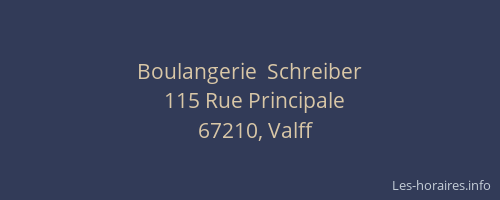 Boulangerie  Schreiber