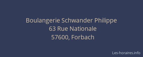 Boulangerie Schwander Philippe