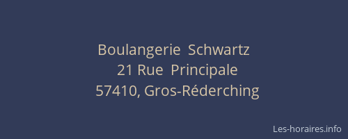 Boulangerie  Schwartz