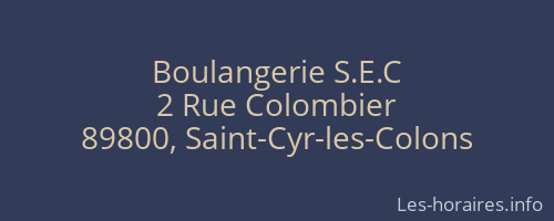 Boulangerie S.E.C