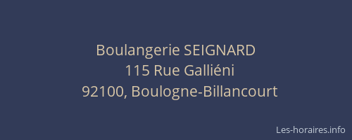 Boulangerie SEIGNARD