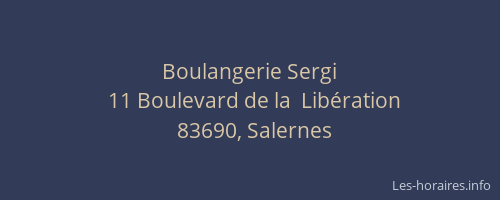Boulangerie Sergi