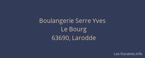 Boulangerie Serre Yves