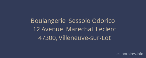 Boulangerie  Sessolo Odorico