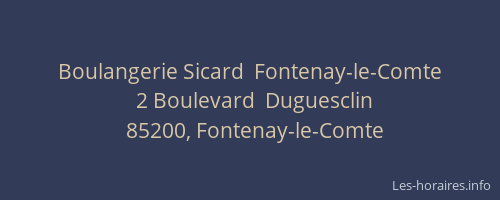 Boulangerie Sicard  Fontenay-le-Comte