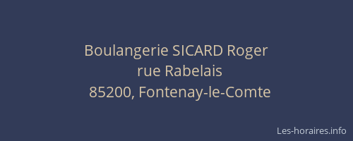 Boulangerie SICARD Roger
