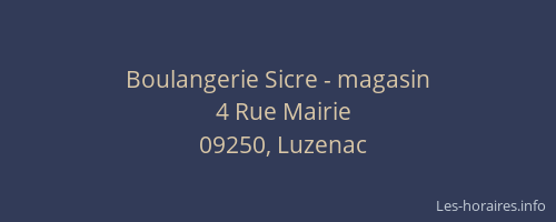 Boulangerie Sicre - magasin