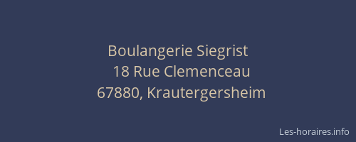 Boulangerie Siegrist