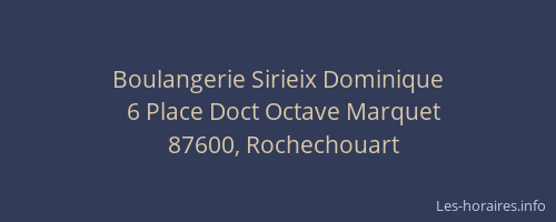 Boulangerie Sirieix Dominique