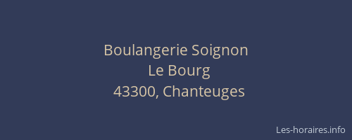 Boulangerie Soignon