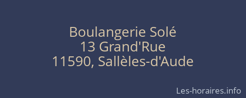 Boulangerie Solé