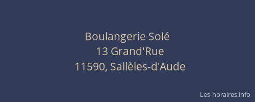 Boulangerie Sol&eacute;