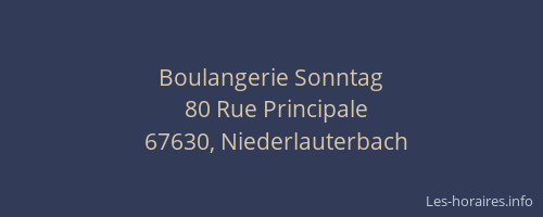 Boulangerie Sonntag
