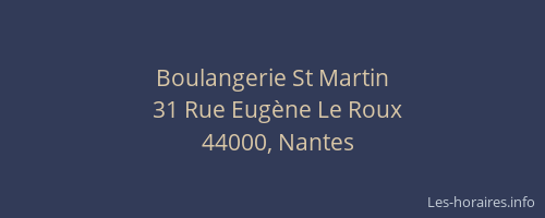 Boulangerie St Martin