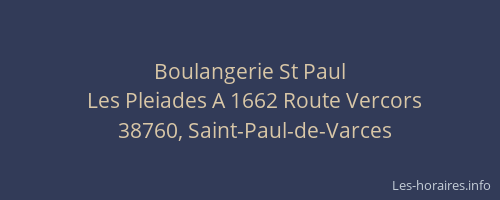 Boulangerie St Paul