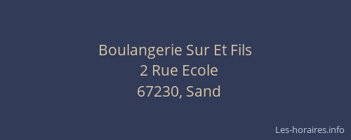 Boulangerie Sur Et Fils