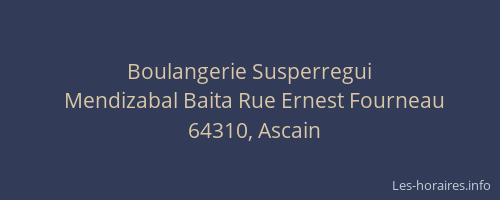 Boulangerie Susperregui