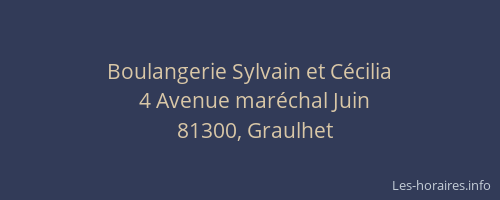 Boulangerie Sylvain et C&eacute;cilia