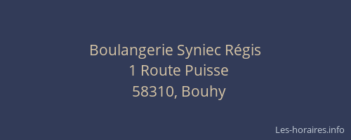 Boulangerie Syniec R&eacute;gis