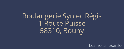 Boulangerie Syniec Régis