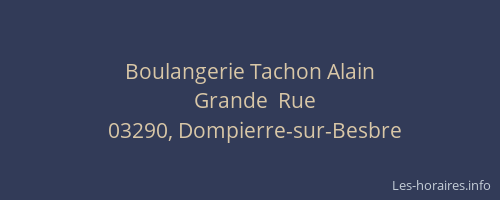 Boulangerie Tachon Alain