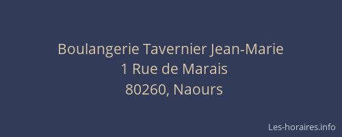 Boulangerie Tavernier Jean-Marie