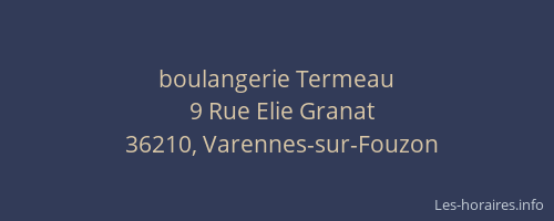 boulangerie Termeau