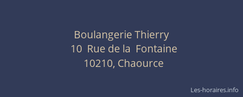 Boulangerie Thierry
