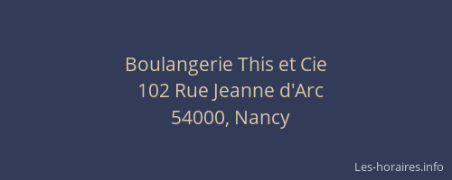Boulangerie This et Cie