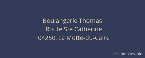 Boulangerie Thomas