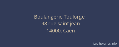Boulangerie Toulorge