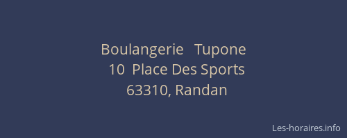 Boulangerie   Tupone