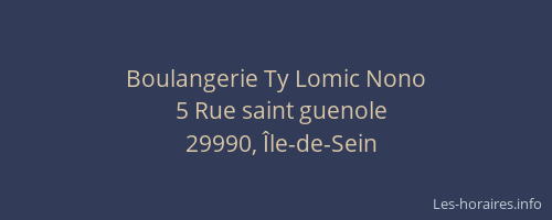 Boulangerie Ty Lomic Nono