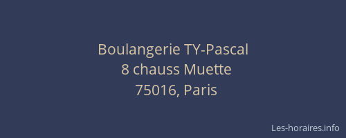 Boulangerie TY-Pascal